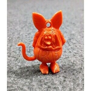 VTG 1984 RAT FINK Gumball Charm Ring Hole Keychain Big Daddy Ed Roth Rare Orange